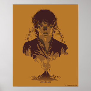Poster Graphisme de l'inscription Tengwar de FRODO™ MOUNT