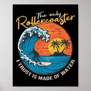 Poster Graphisme de surf de grande vague pour surfeur M