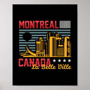 Poster Graphisme de voyage rétro sur la skyline de Montré