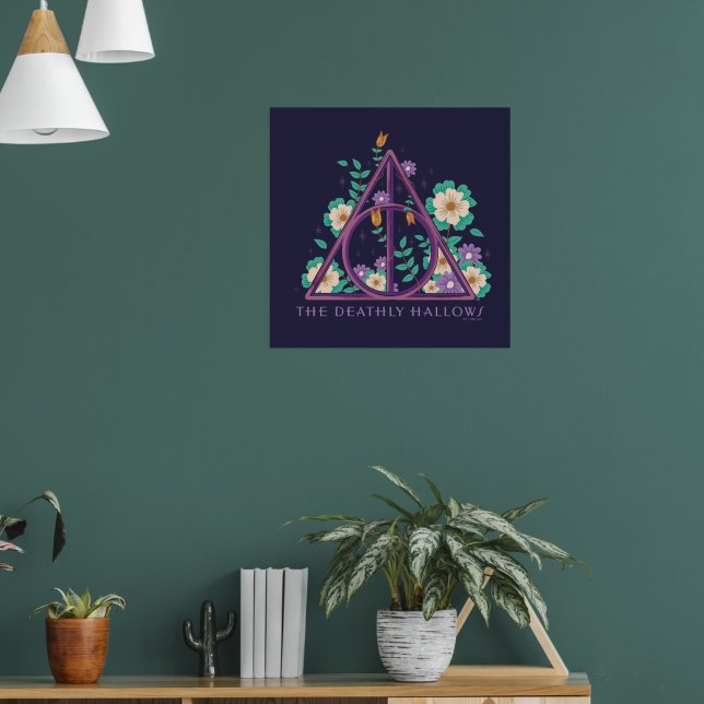 Poster Graphisme des hirondelles mortes florales (Salon 1)