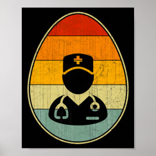 Poster Graphisme d'œuf de Pâques rétro Drôle de jour de P