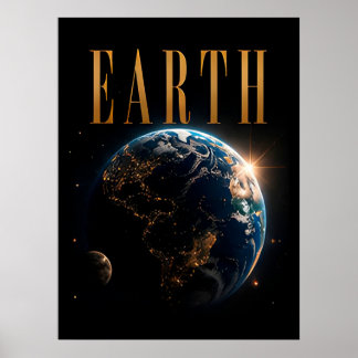 Poster Graphisme éditorial de luxe pour l'espace Terre