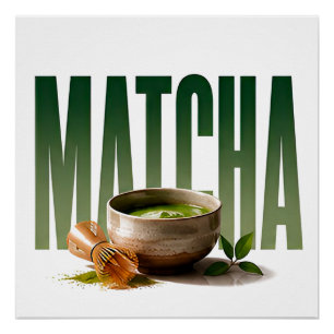 Poster Graphisme éditorial de luxe sur le thé matcha