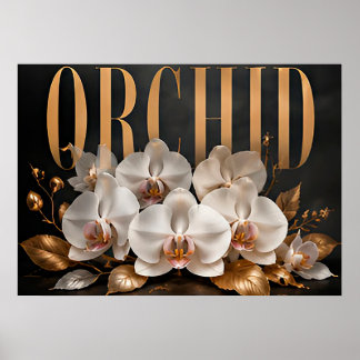 Poster Graphisme éditorial floral de luxe sur orchidée
