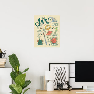 Poster Graphisme en collage aquarelle THE SHIRE™