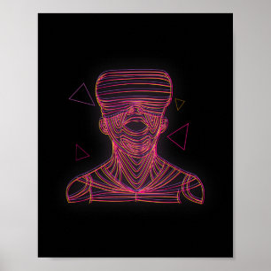 Poster Graphisme en ligne pour un joueur de réalité virtu