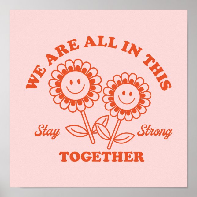 Poster Graphisme Fleur Joyeux Retro (Devant)