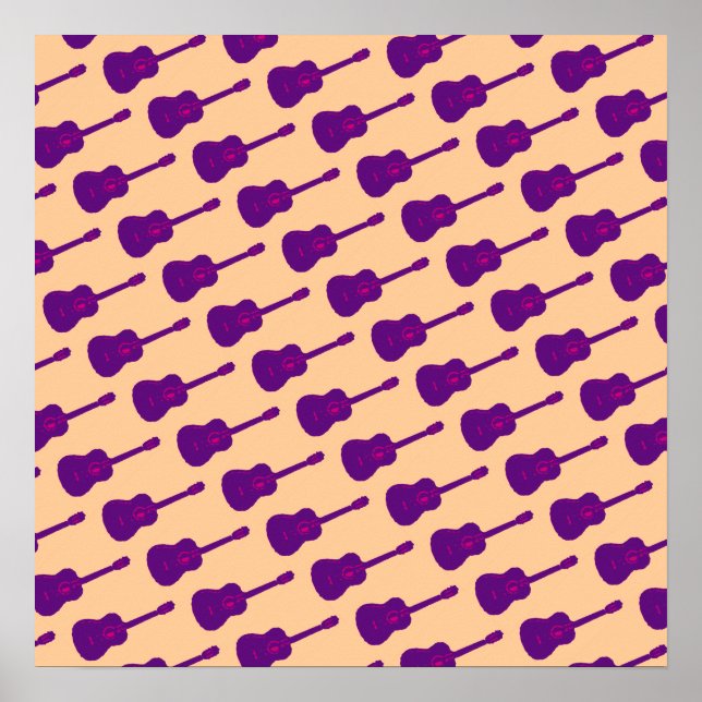 Poster graphisme purple guitars (Devant)