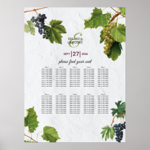 Poster Graphisme Vignoble Ile grecque Mariage Carte de si