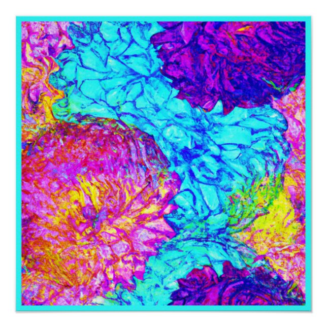 Poster Gras et beaux motifs floraux Art (Devant)