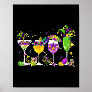 Poster Gras Mardi Mardi Gras Vins Gles Boire Carnaval Me