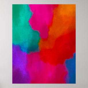 Poster Gras Metallic Colorful peinture Abstraite