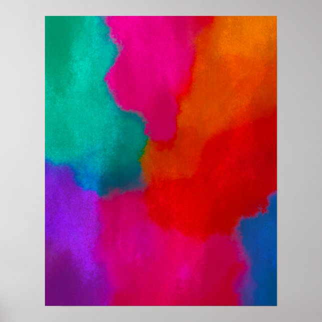 Poster Gras Metallic Colorful peinture Abstraite (Devant)