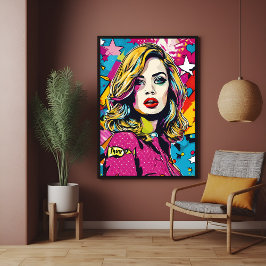 Poster Gras Retro Pop Art Portrait