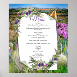 Poster Grasses et fleurs de printemps écologiques sauvage