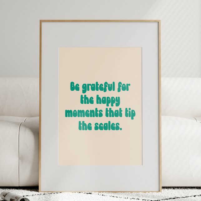 Poster Grateful Moments Motivational Quote Gratitude Text (Créateur téléchargé)