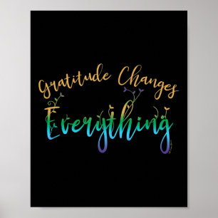 Poster Gratitude Change Tout Motivationnel Positif