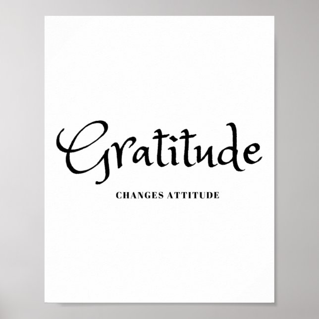 Poster Gratitude Changements Attitude Thanksgiving Fall S (Devant)