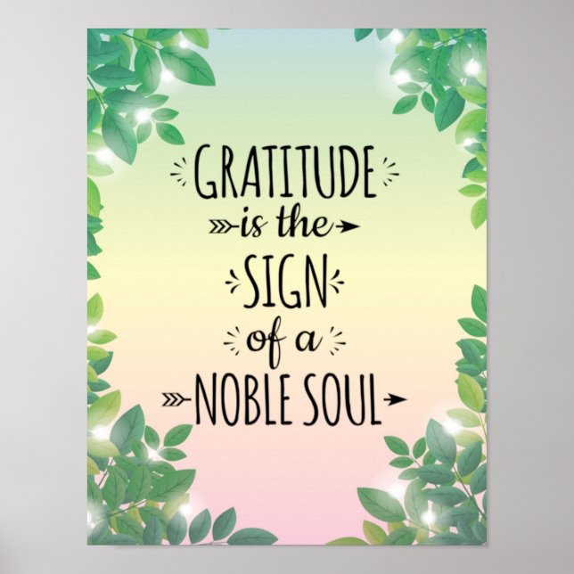 Poster Gratitude Noble Âme - Accueil Inspirationnel (Devant)