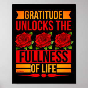 Poster GRATITUDE UNLOCKS THE FULLNESS OF LIFE inspiring