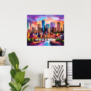 Poster Gratte-ciel de Houston Art Graffiti