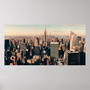 Poster gratte-ciel New York City toit vue urbaine ville