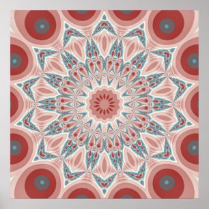 Poster Grattez moderne Kaleidoscope Mandala art fractal