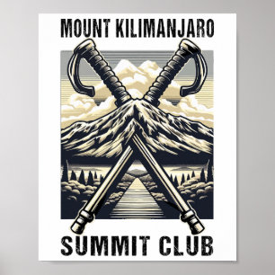 Poster Gravi le sommet du Mont Kilimanjaro Club de randon