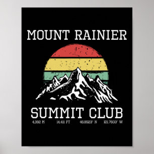 Poster Gravi le sommet du Mont Rainier Club de randonnée