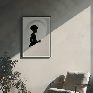 Poster Gravité géométrique : profil de mode monochrome