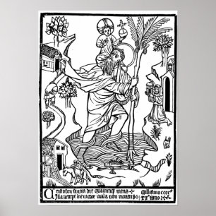 Poster Gravure chrétienne médiévale