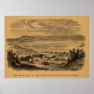 Poster Gravure d'antiquité San Francisco