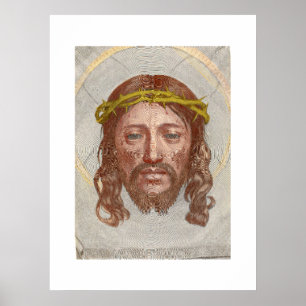 Poster Gravure sur cuivre du visage du Christ de Claude M