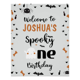 Poster Gray Boys Éffrayant Un Halloween 1er Anniversaire