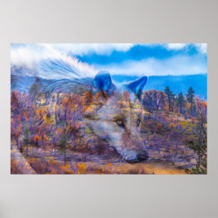POSTER GRAY WOLF SUIVEZ LE FLUX