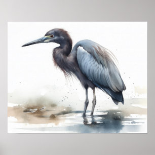 Poster Great Blue Heron Oiseau Art Imprimer l'affiche