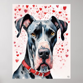 Poster Great Dane - Art Chien Imprimer