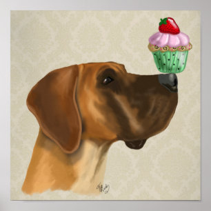 Poster Great Dane et Cupcake