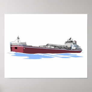 Poster Great Lakes freighter Adam E. Cornelius (Inland) 