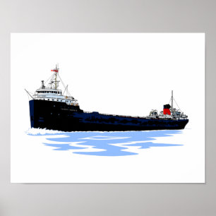 Poster Great Lakes freighter James Norris straightdecker