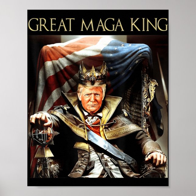 Poster Great Mega King USA Flag Fier Ultra Maga Trump (Devant)