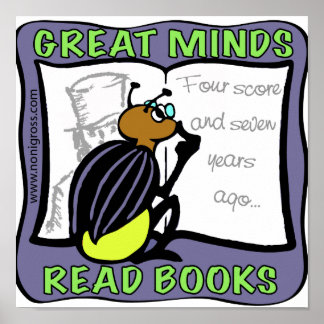 Poster Great Minds Lire des livres