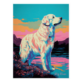 Poster Great Pyrenees Dog 002 - Bruno Pokopen