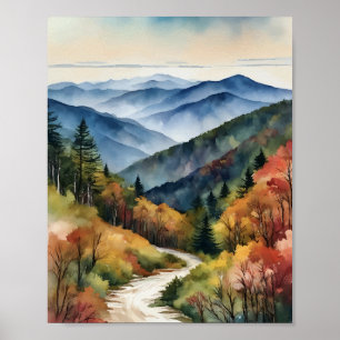 Poster Great Smoky Mountains Aquarelle Art