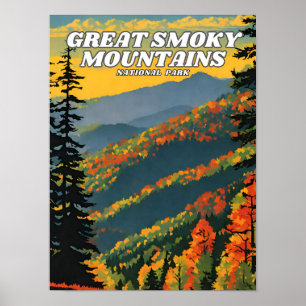 Poster Great Smoky Mountains National Park, illustration
