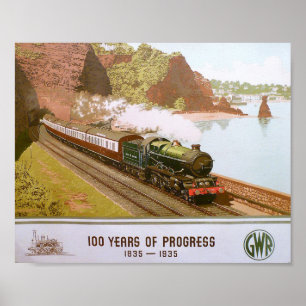 Poster Great Western Railroad, 100 ans de progrès