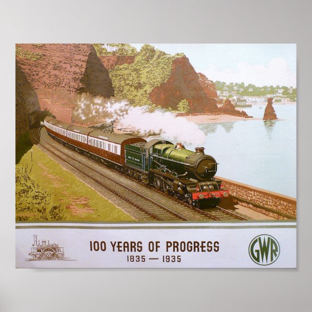 Poster Great Western Railroad, 100 ans de progrès (Devant)