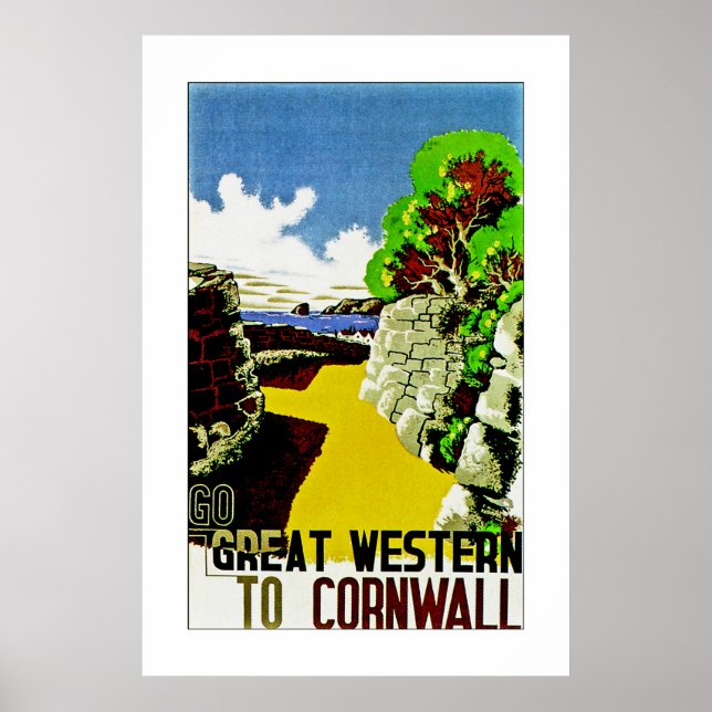Poster Great Western to Cornwall (Devant)