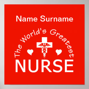 Poster Greatest Nurse poster, customize!