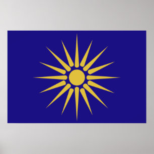 Poster Grec Macédoine, drapeau de la Grèce